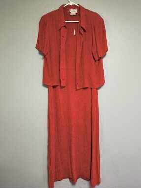 karin stevens 2 Piece Red Maxi Dress with Matching Jacket
